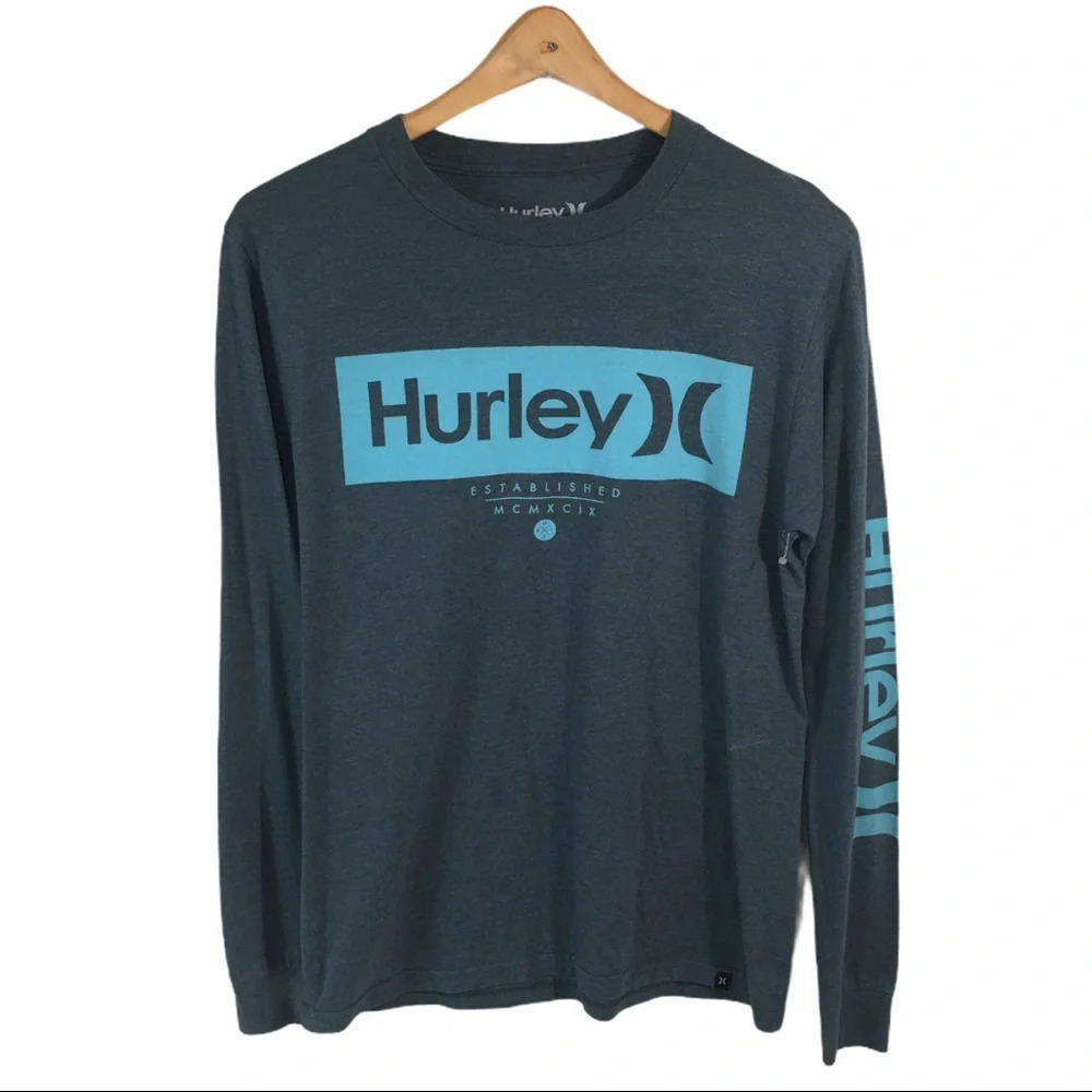 LS96 Hurley Surfer Brand Spell out Long Sleeve T Shirt S